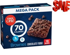 Fiber One 70 Calorie Brownies, Chocolate Fudge, Snack Bars, Mega Pack, 18 Bars,
