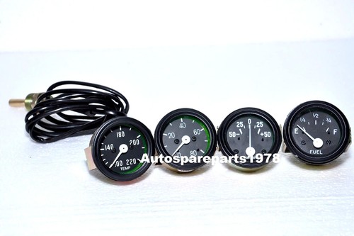 Kit Jauges Voiture 3-en-1 52mm - Voltmètre, Température Eau, Pression Huile 12V