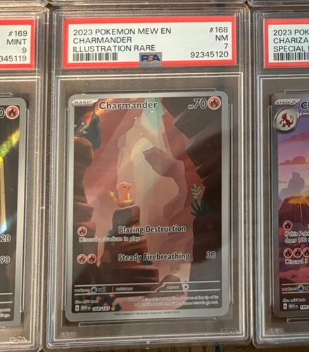 PSA 7 Charmander Illustration Rare #168 2023 Pokemon Mew En-151 85985155
