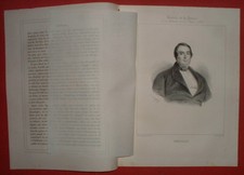 GPB 111 Biographie & Portrait 1841 de FERVILLE Comédien Dessin de Benjamin