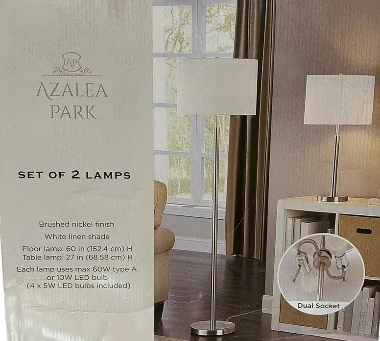 Floor lamp with 2024 table lamp set