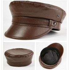 Uomo pelle di Pecora Militare Cappello Mariner Breton Fiddler Marinaio Vintage