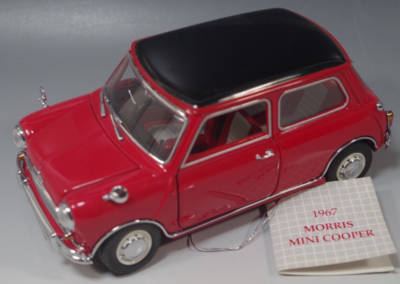 絶版・超希少・ミニカー　ミニクーパー ＊フランクリン・ミント 1/24 1967 FRANKLIN MINT 1967 MORRIS MINI COOPER CAR MODEL RED 1:24 SCALE DIE