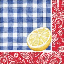 Picnic Paisley Plaid Lunch Paper Napkins 16 Per Pack Summer Tableware Supplies