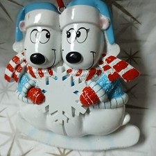 Polar Bear Couple Husband Wife Personalize Your Own Christmas Tree Ornament