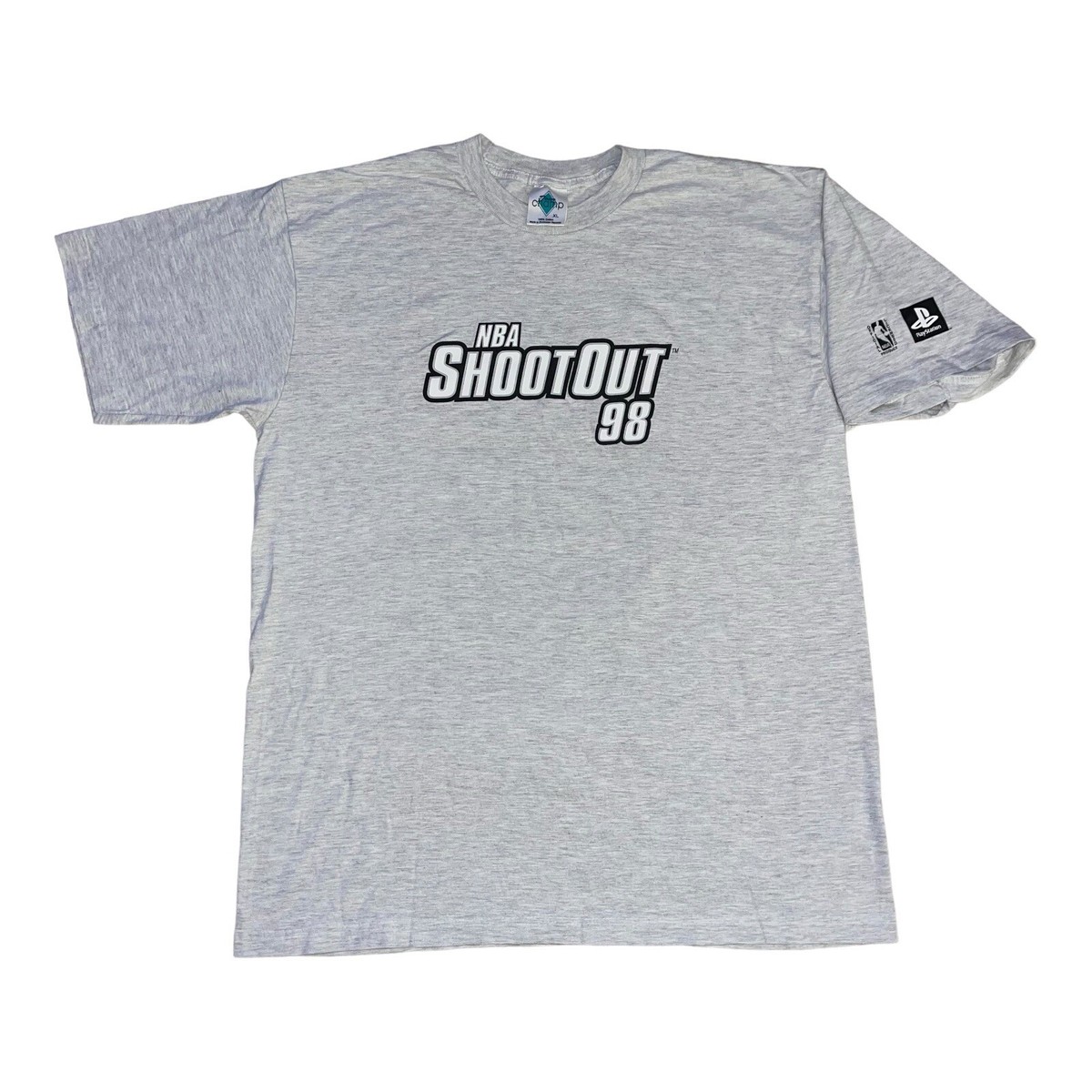 Vintage PlayStation Game Promo T Shirt NBA Shootout 98 Men's