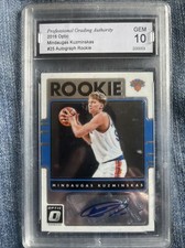 2016 Optic Mindaugas Kuzminskas #25 Autograph rookie card graded 10