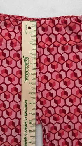 LuLaRoe Girls Leggings One Size Red Pink Heart Geometric Print Stretch - Picture 9 of 16