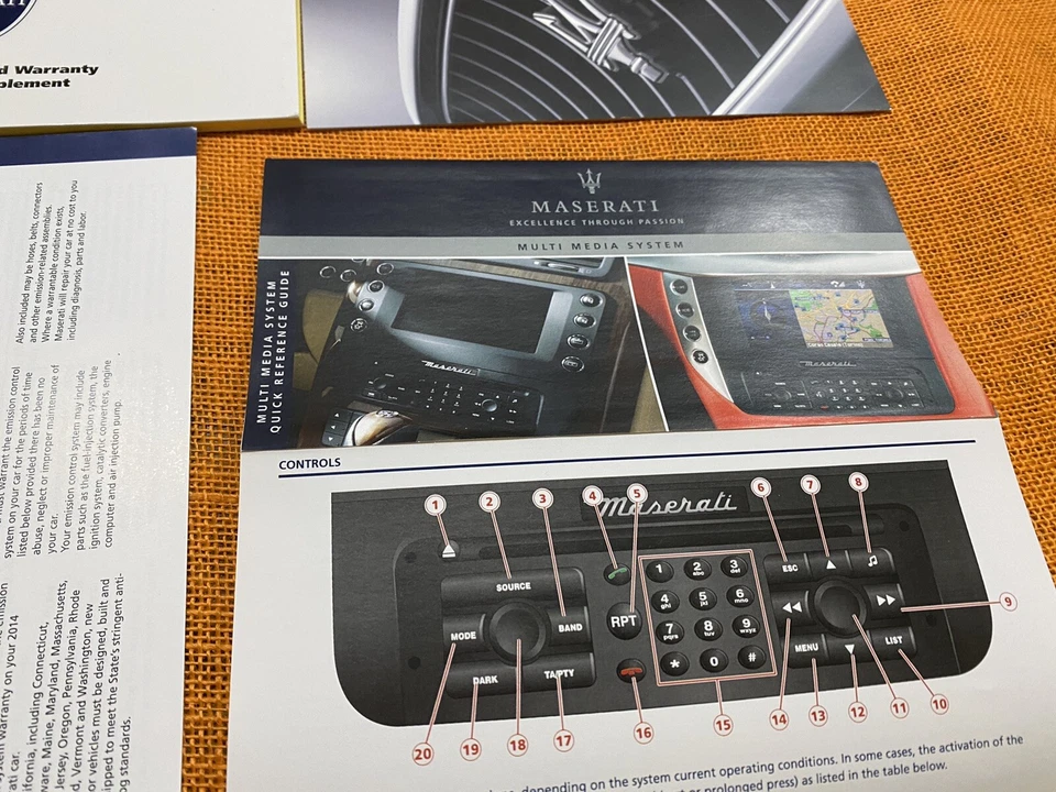 Maserati Granturismo 2014 deportivo manual del propietario + navegación multimedia BK + SEVCE BK (como nuevo Foto 3 de 4