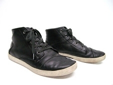 TOMS Women's Sneakers Black Leather Hi-Top Ankle Desert Boots Size 8.5
