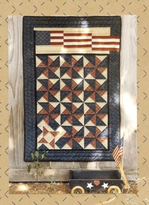 ''Old Glory'' Liberty Homestead Quilt Pattern Blue Whale Designs Red White Blue 