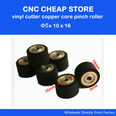 10pcs 5x10x16mm Ioline Graphtec Mimaki Roland Vinyl Plotter Cutter Pinch Roller 