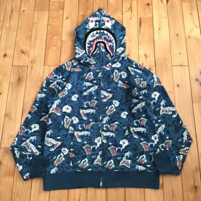 BAPE JAPANESE TATTOO CAMO shark full zip hoodie A Bathing Ape Size