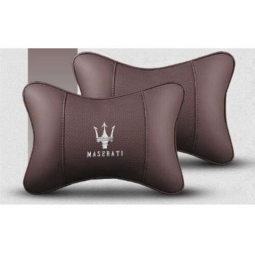 2X Para Maserati Coche Reposacabezas Protección Cuello Cuero Suave Cojín Cuello Ajuste - Imagen 19 de 19