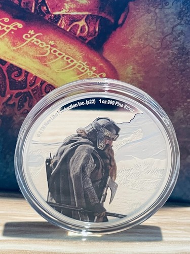 Niue - 2022 - Moneda de Plata a Prueba de 1 OZ - El Señor de los Anillos Guerrero Enano Gimli - Imagen 8 de 10