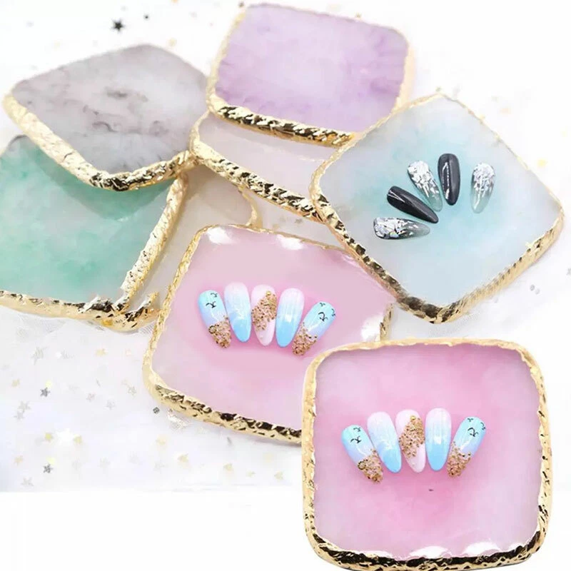 Nail Art Ring Palette Resin Agate Plate UV Gel Polish Mixing UK Jewelry Display✿ - Image 2 of 4
