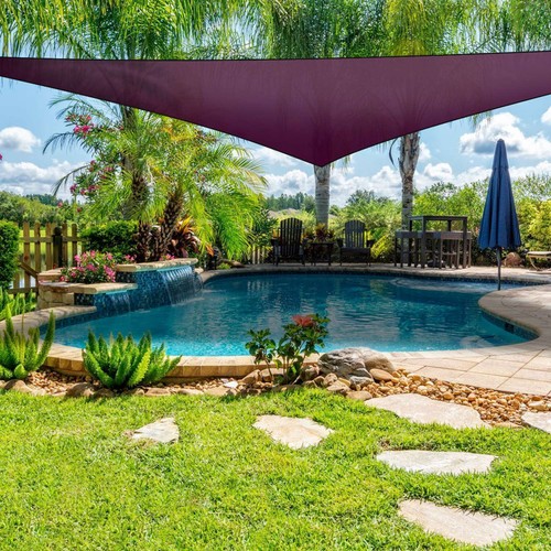 Sun Cover Shade Sail Garden Patio Awning Canopy Waterproof UV Triangle Outdoor - Picture 8 of 29