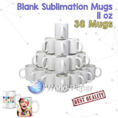 AAA Sublimation Coffee mugs ~ Ceramic ~ Blank 11oz White ~ 12 pack ~ | eBay