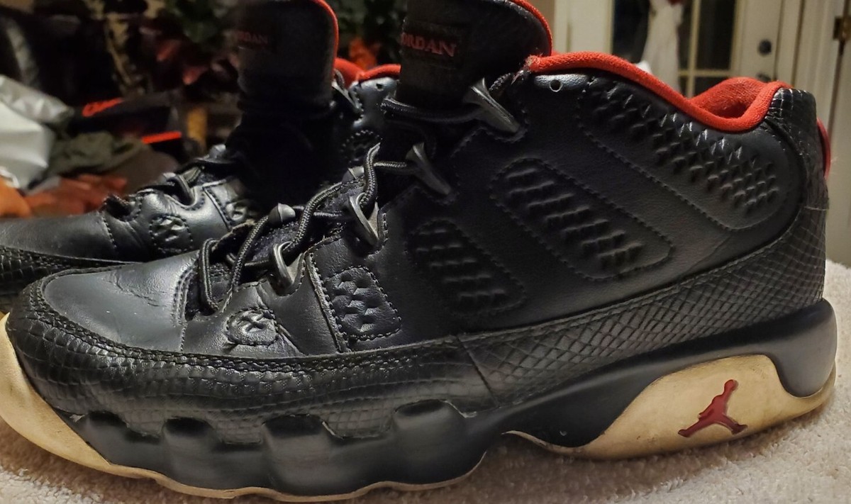 Air Jordan Retro 9 Black/Gym Red Youth Shoes Size 6Y | eBay