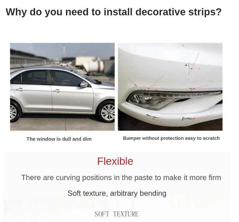 3M 10mm Universal Chrome DIY Moulding Trim Strip For Window Bumper Grille Silver — 第 2/4 张图片