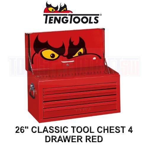 Teng Tools 26"" Classic Tool Chest 4 Drawer Red TC804EV