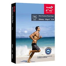 100 Sheets Koala Ultra Premium Glossy Photo Paper 4X6 270g 72lb Inkjet Epson HP