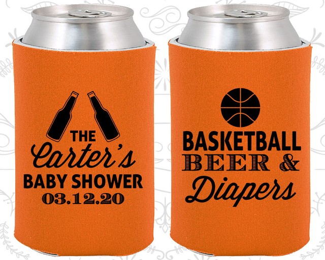 Baby Shower Koozies Koozie Ideas (90133) Basketball, Beer And Diapers