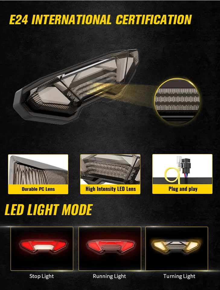 Luz trasera de freno LED para Yamaha MT-09 MT09 FZ09 2014 2015 2016 accesorios Foto 3 de 4