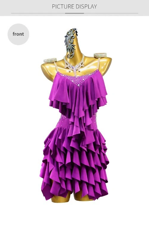 VETEMENTS Abito donna danza latina gonna costume palco danza abbigliamento pratica