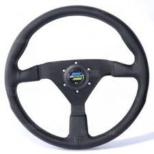 14inch Leather Spoon Sport Racing Tuning Sport Steering Wheel Black Stitching