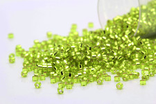 Miyuki Delicas 11/0 Silver Lined Peridot Seed Beads DB-147