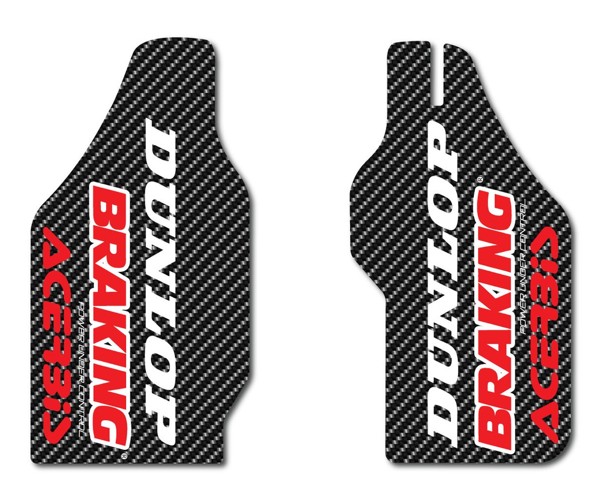 HONDA FORK GUARD CARBON LOOK GRAPHICS MOTO DECALS STICKERS CR125