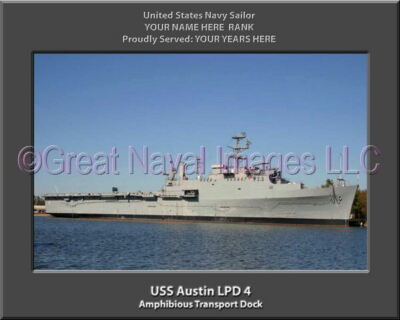 USS Austin LPD 4 Personalized Canvas Ship Photo 3 Print Navy Veteran Gift