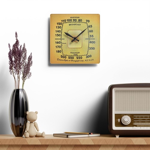 Vintage Radio Dial Acrylic Wall Clock for Ham Shacks - Afbeelding 5 van 5