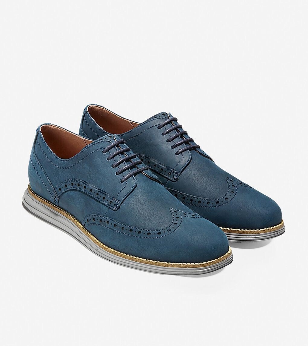 SAOLA Cole Haan Uomo Originale Grand Wingtip Derby C26473 Blazer Blu 11M (