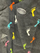 vintage cotton foot print cotton fabric skirt side metal zip 1940s 50s abstract