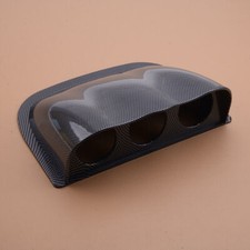Universal Triple Dash Gauge Pod Mount Carbon Fiber Abs 3 Hole Dashboard New 2