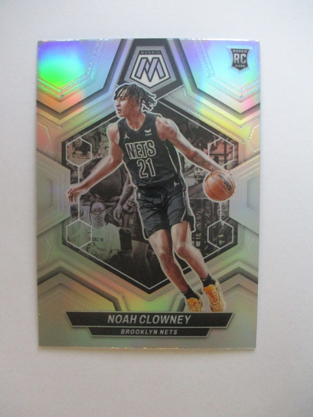 23/24 2023-24 Panini Mosaic Noah Clowney RC #250 Silver Prizm Rookie Nets