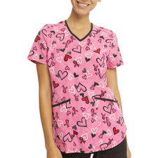 ScrubStar Women's Active V-Neck Nurses/HealthCare/ Medical Scrub Top w/Pockets