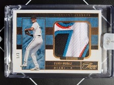 2023 Panini Three and Two Prospect Jersey Black Eury Perez 1/3!🔥🔥🔥Great Patch