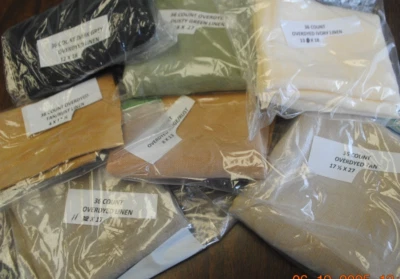 Konvolut 7 Stück 36 Stück übergefärbtes Leinen Markenlos L@@K - Bild 1 von 4