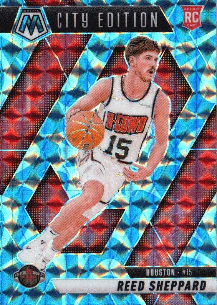 2024-25 Panini Mosaic #276 Reed Sheppard Reactive Blue Mosaic