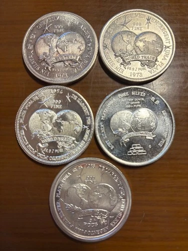5) Rare International Trade Units (Total 5 Troy OZs and .999 Fine Silver)