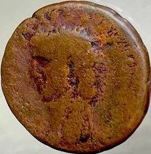 Roman Emperor Claudius Large Ancient Coin 41AD-50AD Minerva with Shield Genuine