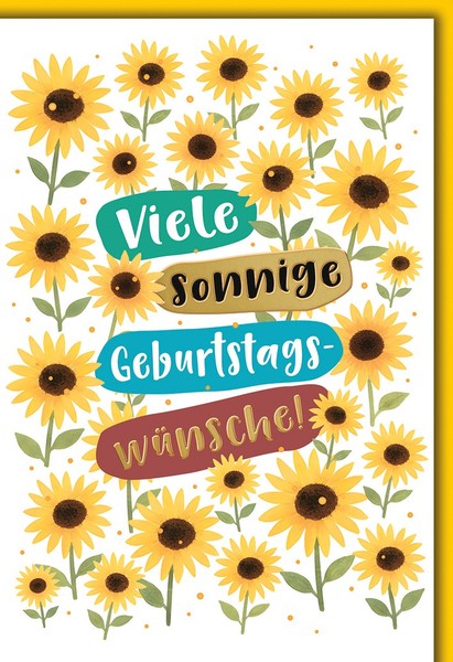 Geburtstag GrußKarte Mit Umschlag Sonnenblumen Sonnige WüNsche-image
