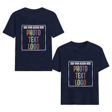 Custom Unisex T-Shirt Personalized Text Logo Front Back Print Soft Cotton