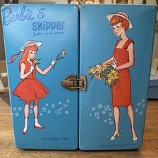 Mattel Barbie  Skipper Vintage Blue Carrying Case Portable Storage with Handle