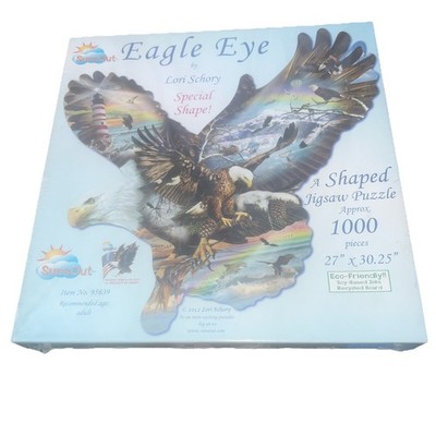 Eagle Eye by Lori Schory 1000 pc Shaped Jigsaw Puzzle 27''x30.25'' Suns Out New