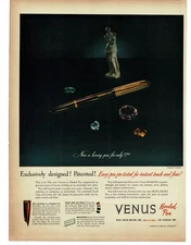 1946 Venus Hooded Fountain Pen Vintage Print Ad
