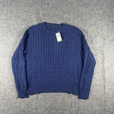 Polo Ralph Lauren Men  s XL Cable Knit Sweater Classics Blue 100 Cotton NWT